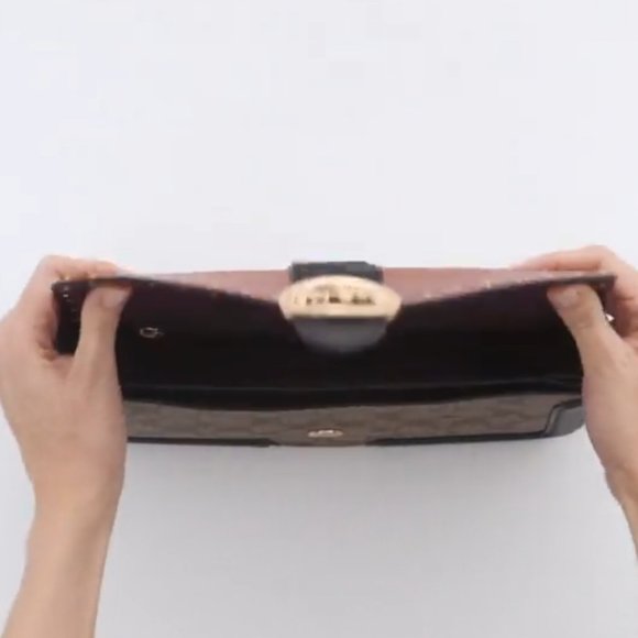 Nwt COACH Georgie Shoulder Bag In Colorblock Signature Canvas W/Rivets Tabby sty - Picture 4 of 12